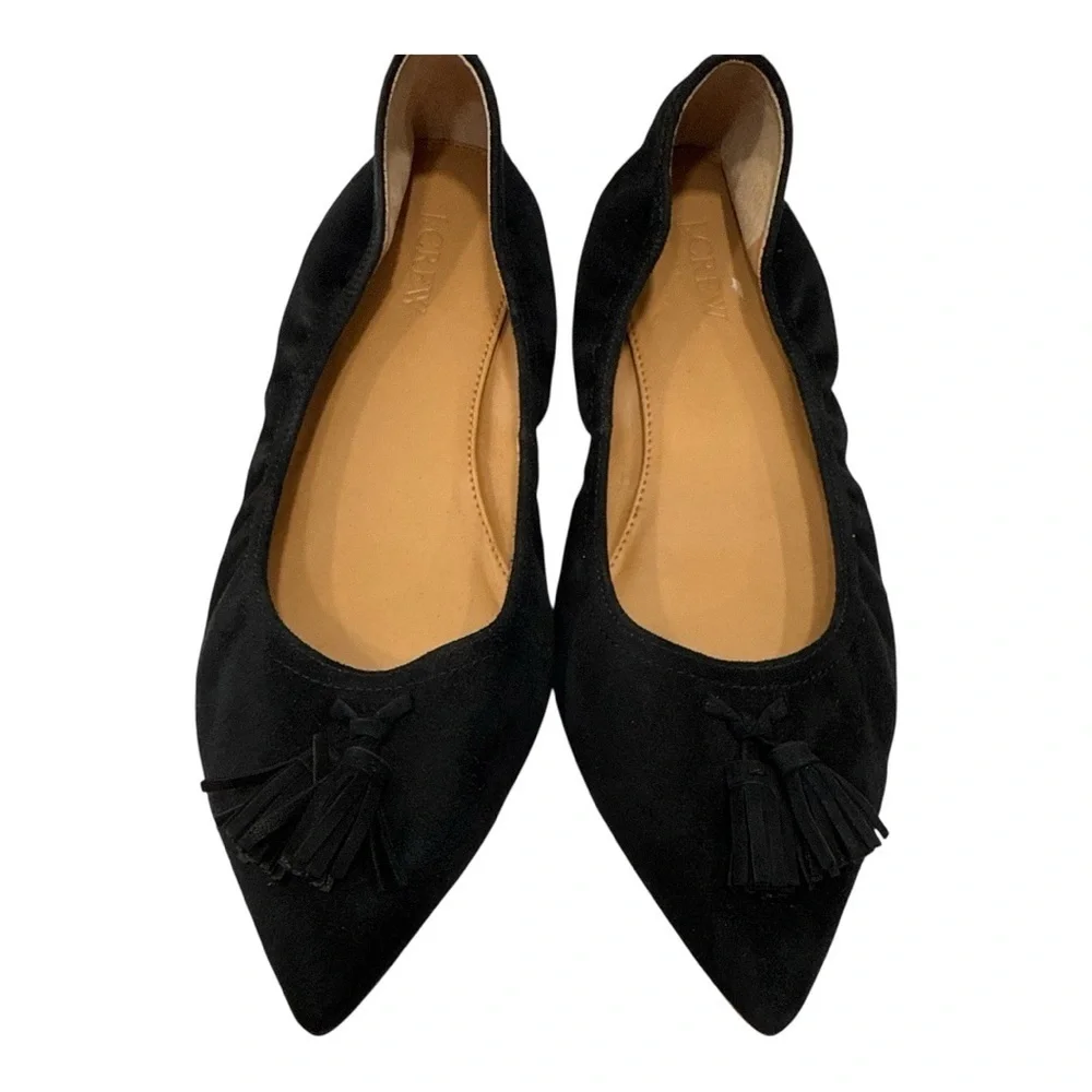 J. Crew Black Tassel Flats